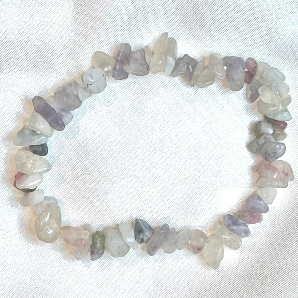 Handcrafted Stress Away Gemstone Bracelet Agate and Rose Quartz - Picture 4 of 4